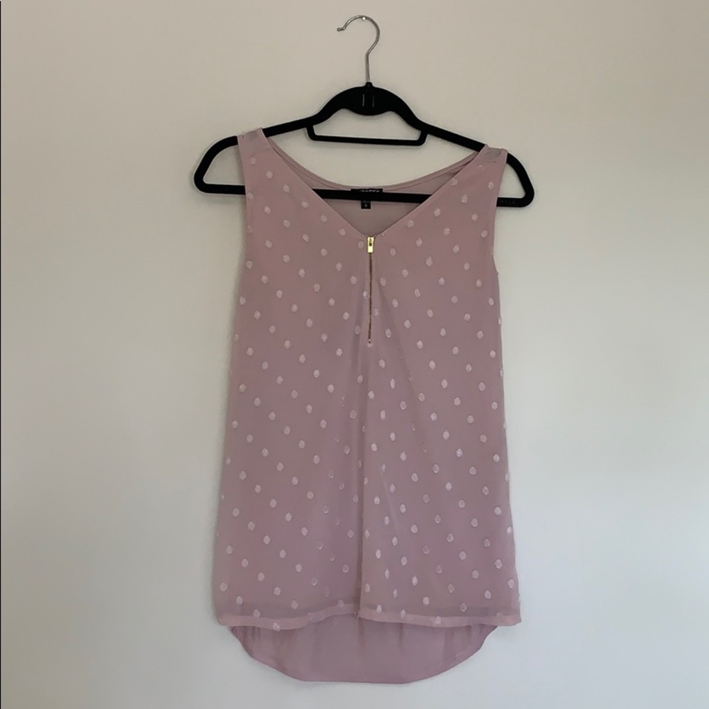 EXPRESS comfy cute blush pink tank blouse with polka dot details